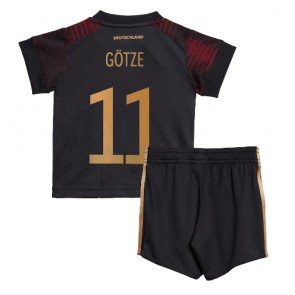 Njemačka Mario Gotze #11 Gostujuci Dres za Dječji SP 2022 Kratak Rukavima (+ kratke hlače)